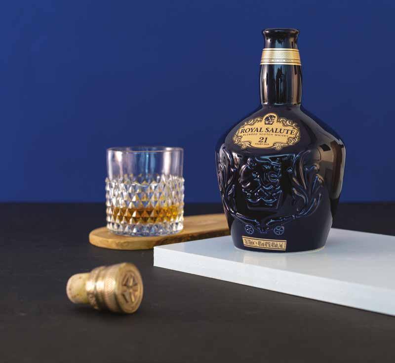 27 ROYAL SALUTE A family of blended whiskies targeted at export markets around the world, Royal Salute was originally launched in 1953 to commemorate the Coronation of Queen Elizabeth II.