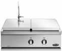 2 x 17,000BTU Side Burners 1 x 12,000BTU Griddle Plate Large 153/4" x 11" Griddle Flat Stainless Steel Covers incl.