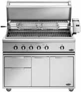 Freestanding Grills BGc48-BQAR + CAD1-48 48" Grill with Rotisserie on 48" CAD Cart 48" Grill Surface Height 49¾" Width 47⅞" (53¼ incl. rotis. motor) Depth 26½" grill Total Cooking Area: 1182sq. in. Grill Area: 855sq.