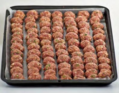 Baked Meatballs Serves: 12 Serving Size: 4 meatballs 2 pounds lean ground beef or ground turkey 1 tablespoon dried parsley 1 cup cracker or bread crumbs 1 cup low-fat (1%) or fat-free (skim) milk* 1