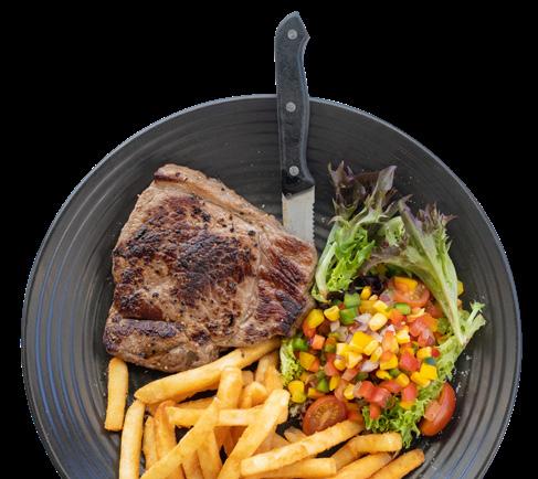 Grill 200gr Rump Steak - $22 A lean full flavoured grass fed cut of beef served with beer battered chips and salad 300gr Rump Steak - $29 A