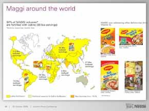 The best-known of these is our iodine-enriched Maggi cubes, sold in many countries around the world, as you see in this slide.