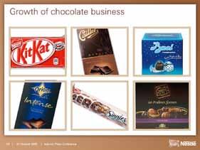 The growth of our chocolate business was driven in part, but not all, by our mainstream and volume brands such as Kit Kat.