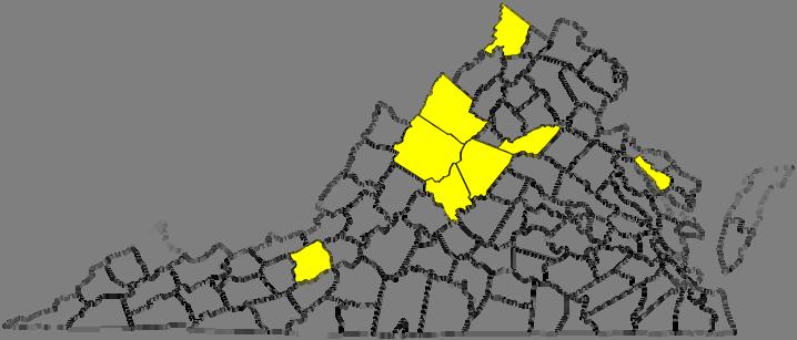 Pennsylvania and Connecticut. The distribution in Virginia through November 2012 is shown in Fig. 4.