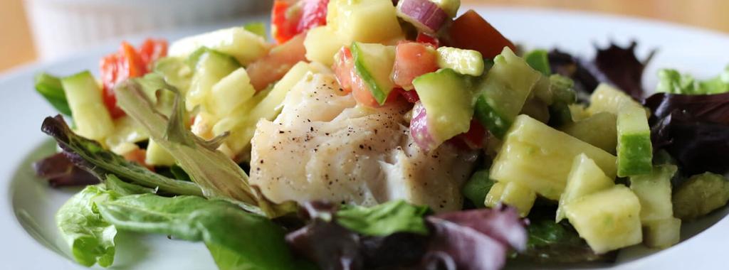 Pan Seared Haddock with Pineapple Salsa AIP 11 ingredients 30 minutes 4 servings 1. Combine pineapple, avocado, tomato, red pepper, cucumber, red onion, mint, lime juice and olive oil in a bowl.