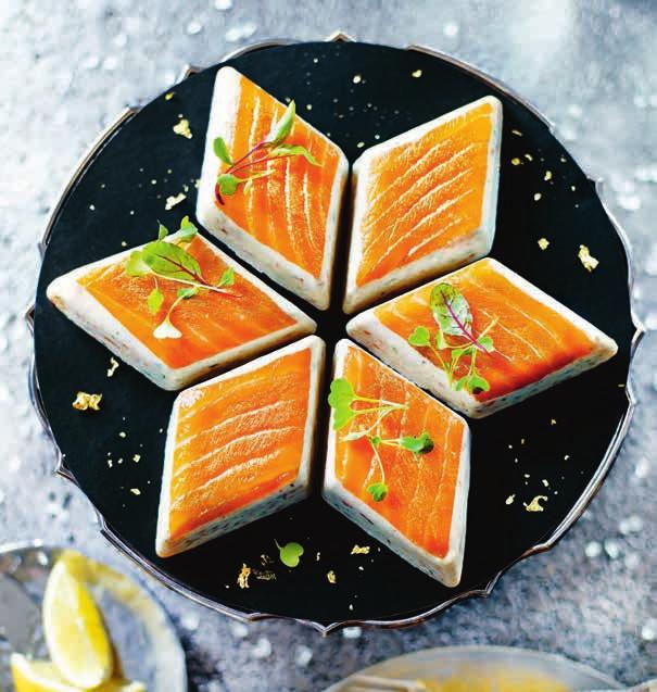 Serves 4 740g 00414692 Ready to eat Handcrafted fish Scottish smoked salmon terrines 14.