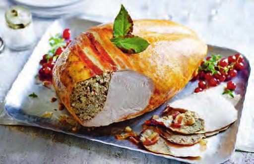 DINING Oakham turkey crown stuffed with pork, cranberry and clementine This bone-in Oakham turkey crown is packed with a delicious stuffing and topped with