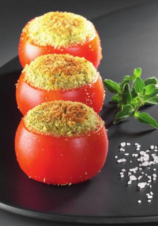 TOMATO GRATIN 88VEGETABLES Preparation: 30 min Cooking time*: 30-40 min oven proof dish (approx. 26cm long) If you like, add a few mint leaves to the herby bread for extra flavour.