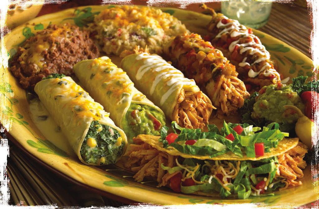 Traditional Tex Mex All served with refried beans and your choice of Papas con Chile or Mexican rice.