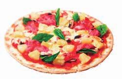Pizza Preparation time: 5 minutes Cooking time: 10-15 minutes Serves: 4 Ingedients 2 x 25cm pizza base or Turkish bread* ¼ cup tomato pasta sauce 100g ham, chopped 225g canned pineapple pieces 100g
