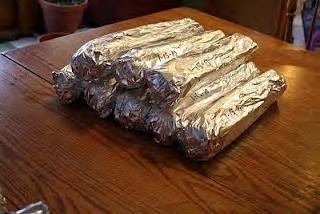 19. Wrap celery, broccoli, and lettuce in tin foil before