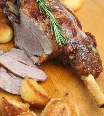 FESTIVE LEG OF LAMB WITH GARLIC & ROSEMARY 12 1 Whole leg of Graig Farm s organic lamb 3 cloves garlic peeled 2 sprigs of rosemary 2 tablespoons clear honey ½ bottle of red wine Sea salt and cracked