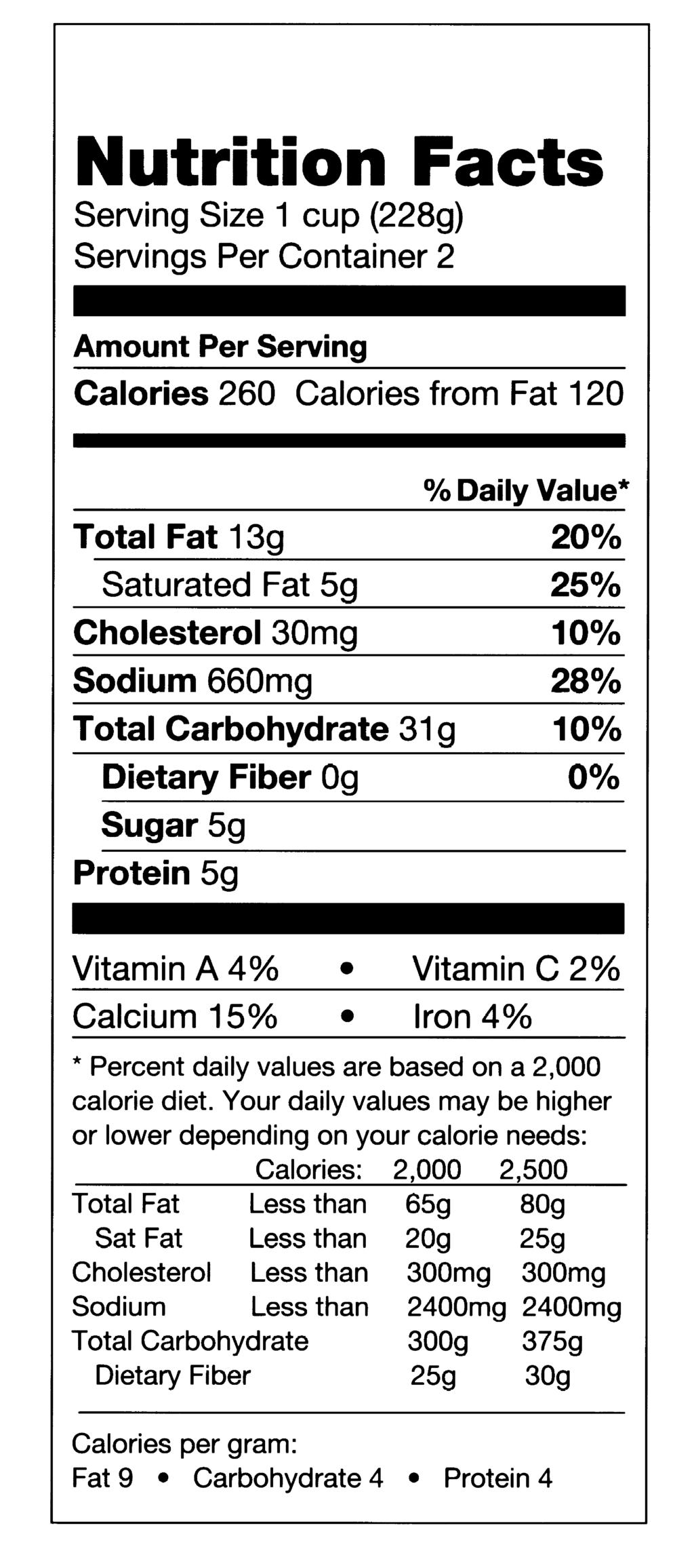 For each question circle the below. 27. Looking at the Nutrition Facts label to the right, what is the serving size? Don t know 1 cup 2 cups 4 cups 28.