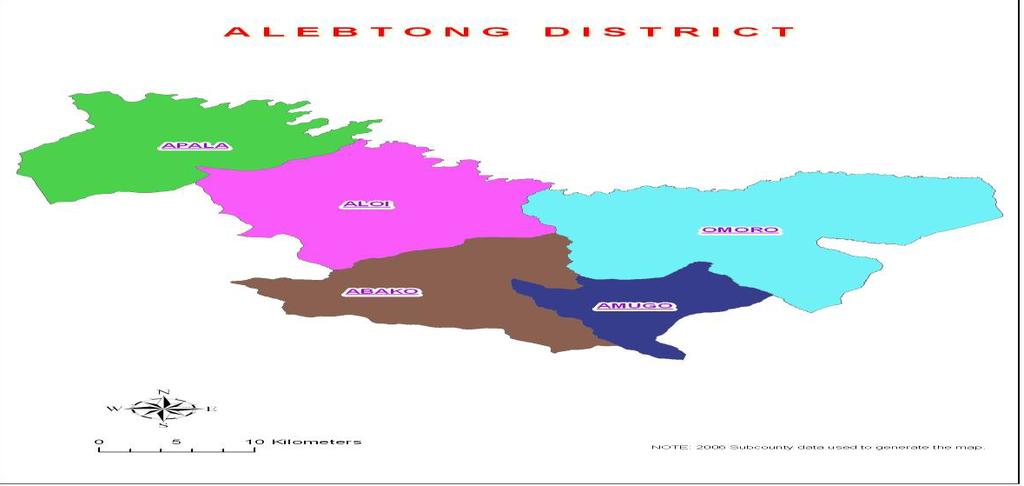 Sub counties surveyed Figure S2. Map of Alebtong district showing the sub-counties surveyed (UBOS, 2014).