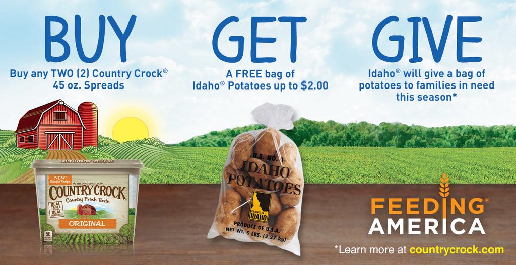 In test programs at six retail chains last year with limited marketing, a joint Idaho potato and promotion drove growth in both volume and sales for potatoes, the most cooked dish with (after