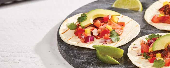 Blackened Trout Tacos Serves 4 Pineapple Salsa ½ pineapple, cored, peeled & diced small 1 pint cherry tomatoes, quartered ½ red onion, diced 1 jalapeno, seed & diced 1 tbsp.