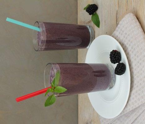 02 THE PURPLE DOZEN SMOOTHIE Pop all of the ingredients into a blender and blitz until smooth.