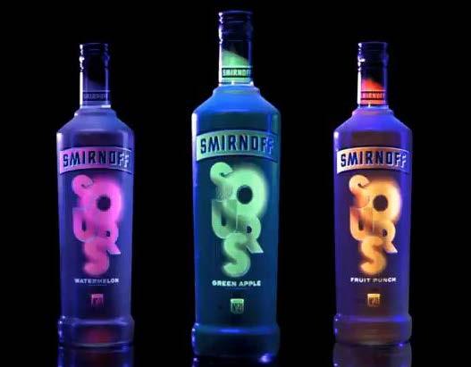 And unlike your typical Smirnoff bottle, the Smirnoff Sours bottles glow in the dark under black light.