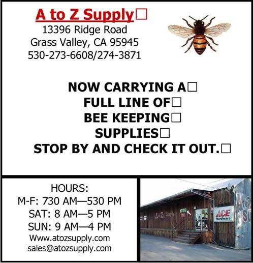 For more information: 530.273.6608 ----------------------------------------------------------------------------- Advertising space (3 by 2 ) is available here and need not be bee-related.