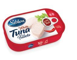 WHITE TUNA FILLETS Processed from freshly caught Tongol Tuna loins (Thunnus Tonggol) and packed in fancy easy open lithographed aluminium