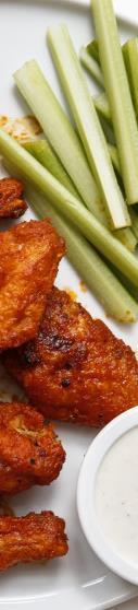 Lunch Wing Bar Your choice of bone-in or boneless chicken wings, hand-tossed in three distinct sauces.