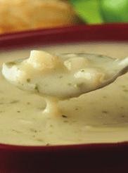 Creamy Potato Soup 3 potatoes, diced ½ cup shredded carrots cup chopped celery ¼ cup chopped onion 1 tablespoon butter 3 cups nonfat milk salt pepper Serves 4 1.
