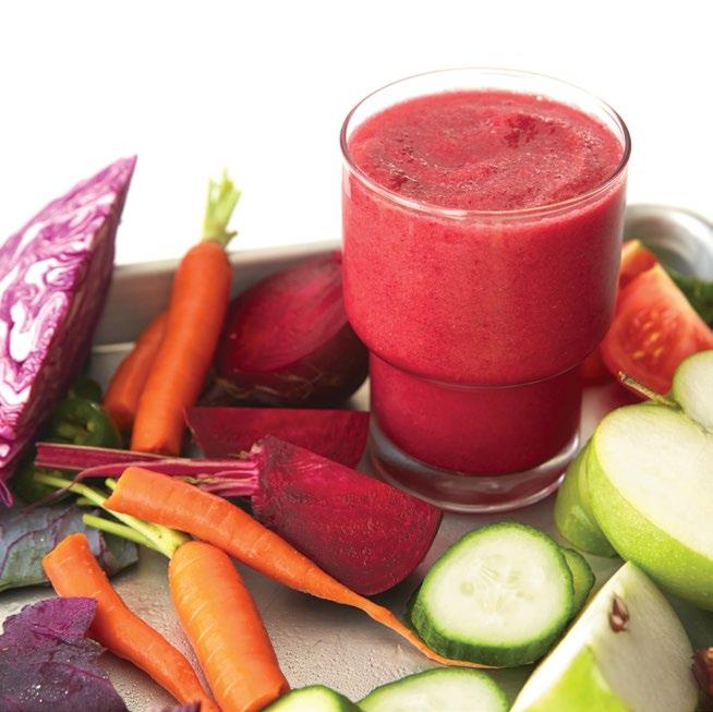 EXTRACTIONS NINJA VEGGIE JUICE MAKES: 2 (7-OUNCE) SERVINGS 3-inch piece celery, cut in quarters 1 /3 small carrot, peeled, cut in quarters 1-inch piece beet, peeled 1 /4 small green apple, peeled,