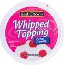 is the ight Choice! Whipped Topping 8 Oz. 00 Cream Cheese 8 Oz. 9 Flour Creamed Soup 0.-.