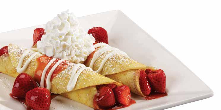 Or, try it with fruit topping your choice of Northwest triple-berry, strawberry or maple-caramel apple topped with whipped cream and dusted with powdered sugar.