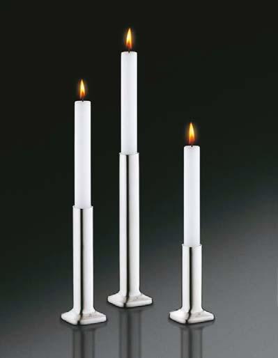 3001-2010 2 QUAD Leuchter mit schwarzer Kerze Candlestick with black candle Design: designaffairs Edelstahl 18/10, poliert Stainless steel