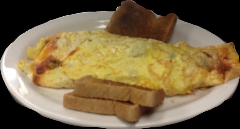 25 Grilled CHICKEN BREAST, ONION, GREEN PEPPER, JALAPENOS, and TOMATO with PEPPERJACK CHEESE. VEGGIE OMELET* $6.