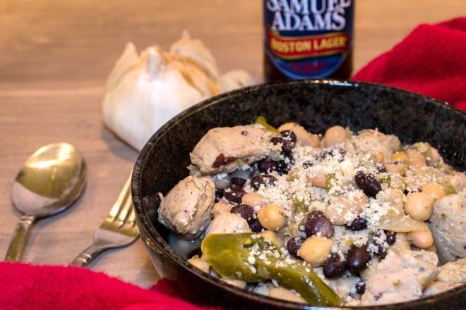 White Chicken Chili 1 tbs olive oil 1 onion, chopped 3 cloves garlic, crushed 1/2 (4 ounce) can diced jalapeno peppers (3 peppers diced) 1 (4 oz) can chopped green chile peppers 2 tsp ground cumin 1