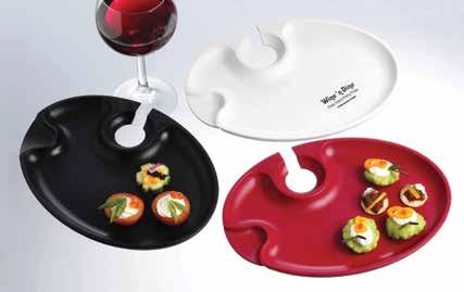 stemware, giving you a free hand for munchies or a friendly handshake. Wine N Dine Polypropylene Party Plate Black 17423 Size: 10" x 7.