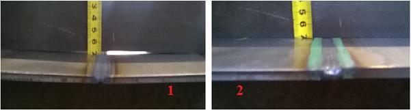 Kod uzoraka 1 i 1A došlo je i do deformacija tijekom zavarivanja i hlađenja zavara. Kao što se može vidjeti na slici 38.