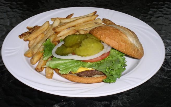 Great Burgers Super Sandwiches All sandwiches served with your choice of Freedom Fries, Kettle cooked chips, Cole slaw, Fruit cup or Sweet potato puffs PHILLY CHEESESTEAK Add some sautéed green