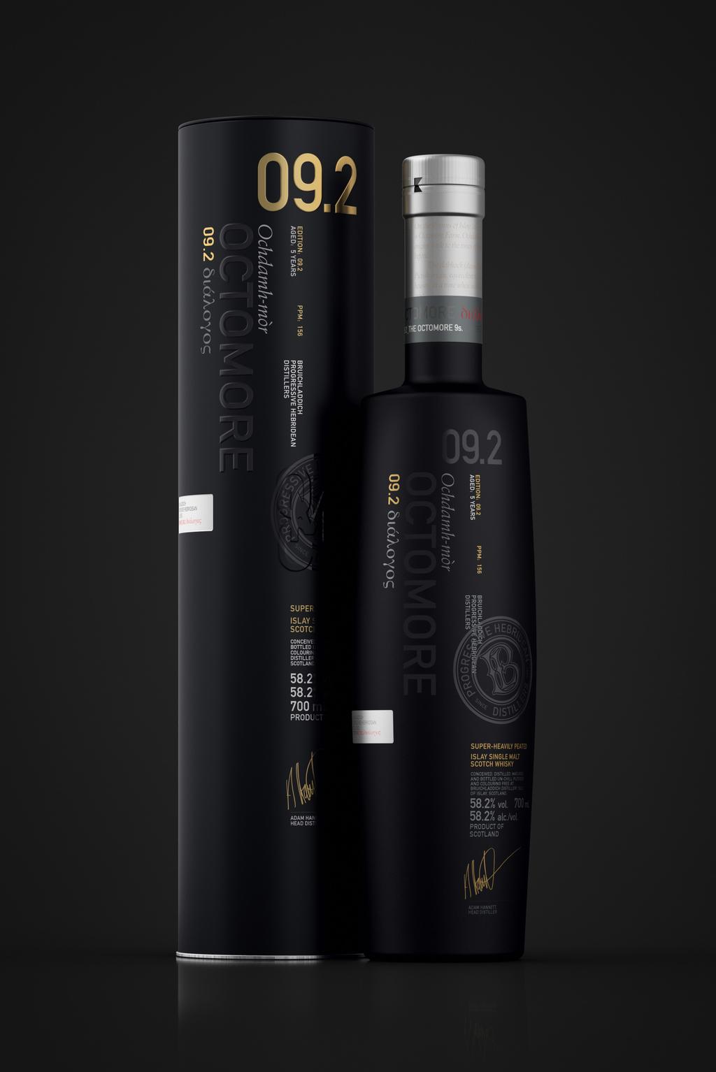 EDITION: 09.2 PPM: 156 AGED: 5 YEARS AMERICAN & EUROPEAN OAK MATURATION. 09.2 διάλογος THE INDEPENDENT VARIABLE. As with all great experiments, one variable must change. Octomore 09.