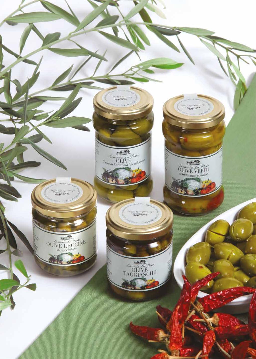 Olives 00200 Bella di Cerignola olive in brine 00203 Crushed and seasoned