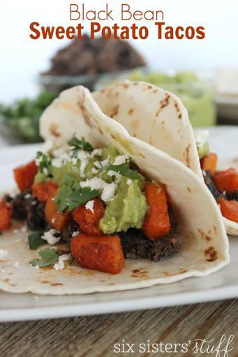 DAY 2 SMALLER FAMILY HEALTHY PLAN-BLACK BEAN SWEET POTATO TACOS M A I N D I S H Serves: 4 Prep Time: 15 Minutes Cook Time: 40 Minutes Calories: 480 Fat: 19 Carbohydrates: 70 Protein: 12 Fiber: 20