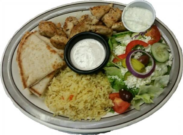 Served with a dinner salad & your choice of Greek potatoes or french fries Chicken Tips 8.