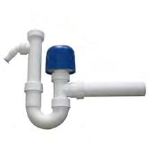 02.4 Pipe-Vent Siphons with Pipe-Vent P-Trap 1½" DN 40/50/56 with pipe vent, white according to DIN pipe vent DN 32/40/50