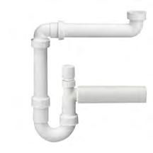 PP-Saving-Space-Siphon 1½" with a combined device connection and a Pipe Vent Pipe Vent AG 1" with a combination device