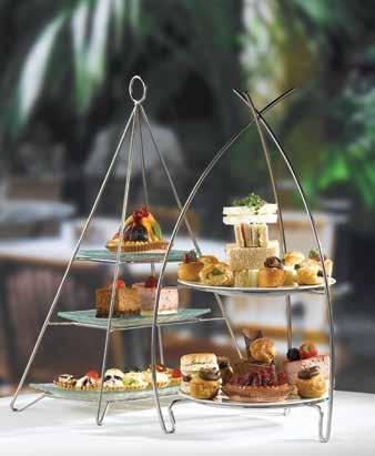 66-18-128 66-77-570 66-77-571 44-77-121 Pyramid 3 Tier Cake Stand Stainless Steel 44-78-120 Glass Plate