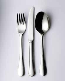 58 44-12-036 11 Coffee Spoon 12 1.48 Size Description Pack Price 44-10-530 24 Table Knife 12 3.56 44-11-530 21 Table Fork 12 3.26 44-10-531 21 Dessert Knife 12 3.13 44-11-531 18 Dessert Fork 12 2.