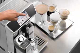 coffee shop coffees at the touch of a button, extracting espresso with a