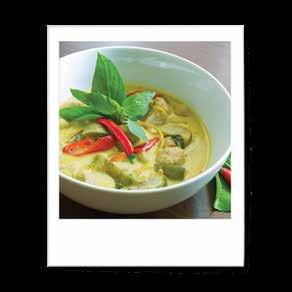 Thai Green Curry Serves: 2-3 Ready in 30 Minutes A quick and tasty curry made with delicious Thai spices and coconut milk. Serve with brown or white rice, and freshly chopped coriander and basil.