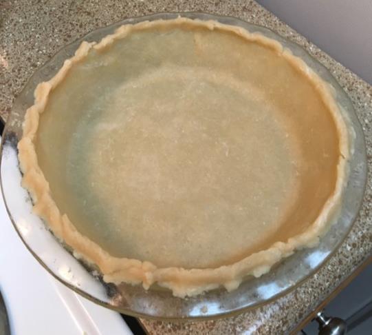 water Preheat oven to 325 F Pie Crust 1. Mix all ingredients well. 2. Roll into ball with hands. 3. Roll out dough between 2 pieces of wax paper. 4.