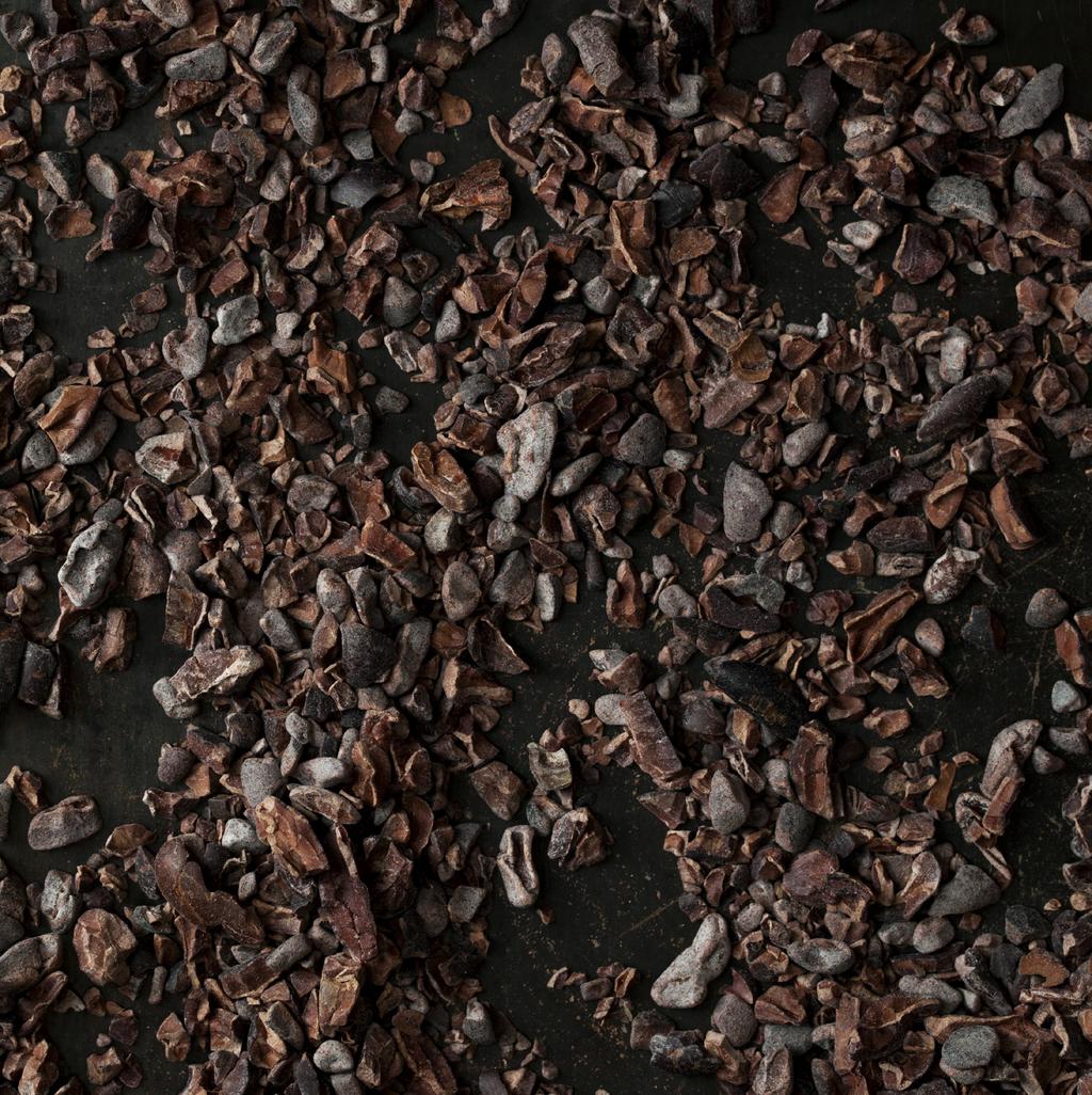 cocoa nibs ROASTED COCOA The base ingredient in chocolate, cocoa nibs have toasted and earthy