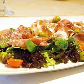 7,50 Salad with fresh tuna (4, 7, 10) A mixture of lettuce, rucola, spinach, cherry tomatoes, tuna, fresh mustard