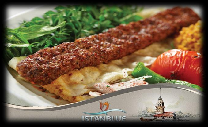 wrapped in flat Turkish bread covered with buttery tomato sauce, served