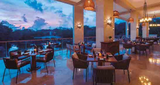 Contemporary Mexican cuisine amidst pools, navigable water canals and